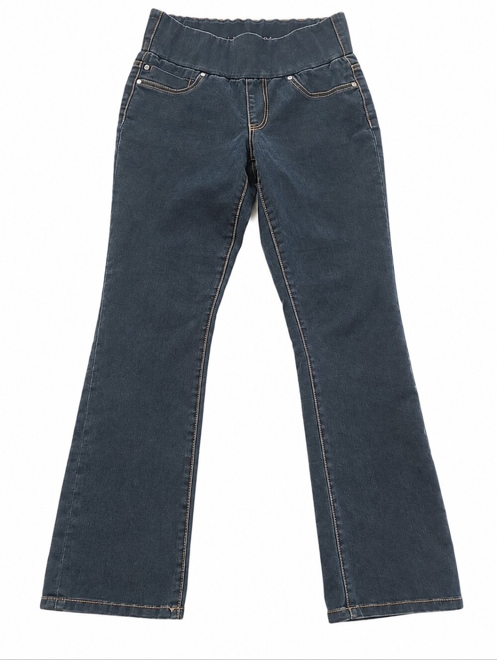 Liverpool Jillian Pull-On Straight Jeans Petite 8/29 Stone Wash Stretch